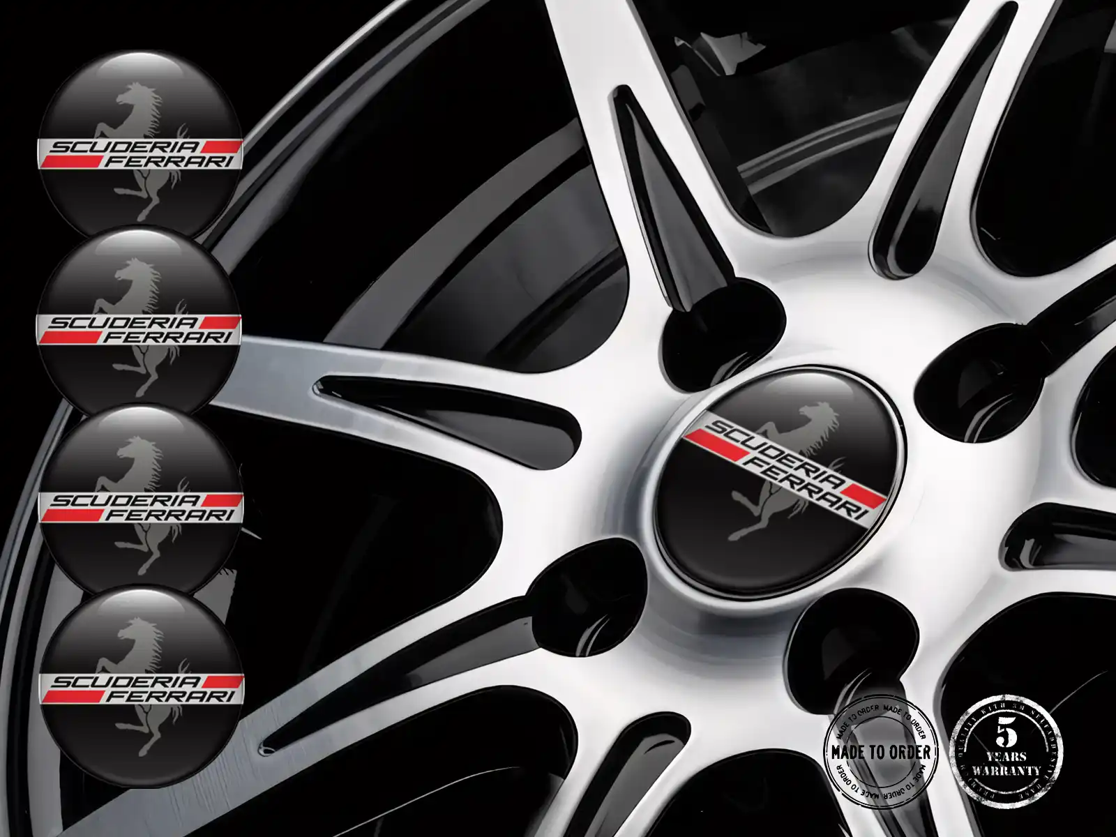 Ferrari Design Décalque Roue Couvre-Dôme Personnalisé